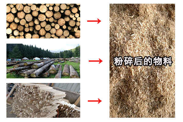 樹枝粉碎機(jī)粉碎后的物料 樹枝粉碎機(jī)粉碎后的物料
